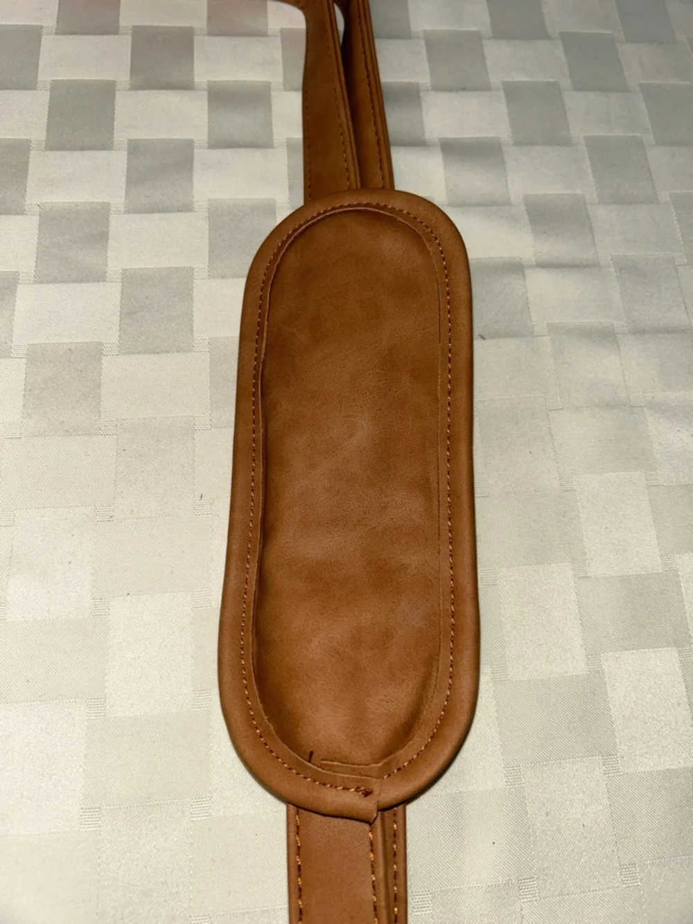 Faux Leather Shoulder Strap with Brass Clips